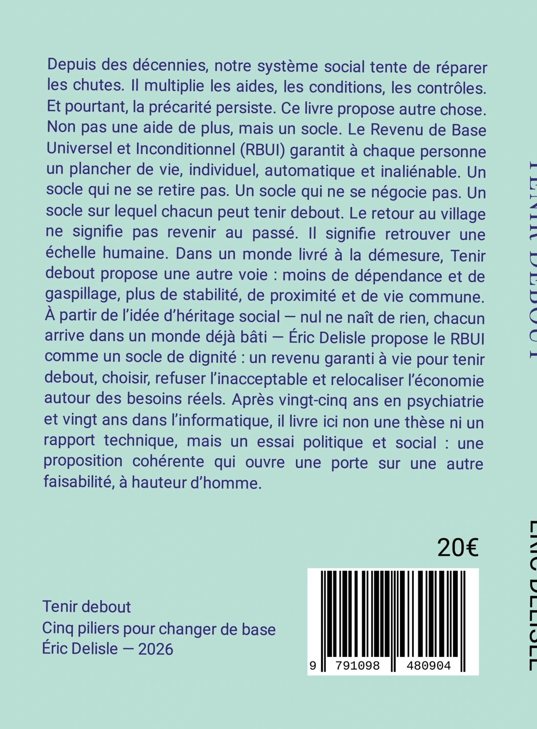 Quatrième de couverture du livre Tenir debout